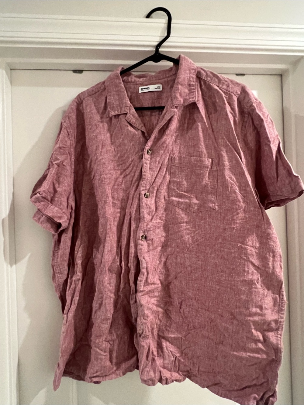 Sonoma Casual Short-Sleeve Cotton/Linen Shirt - red